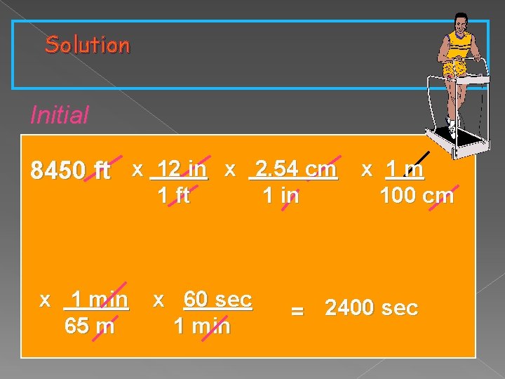 Solution Initial 8450 ft x 12 in x 2. 54 cm x 1 m