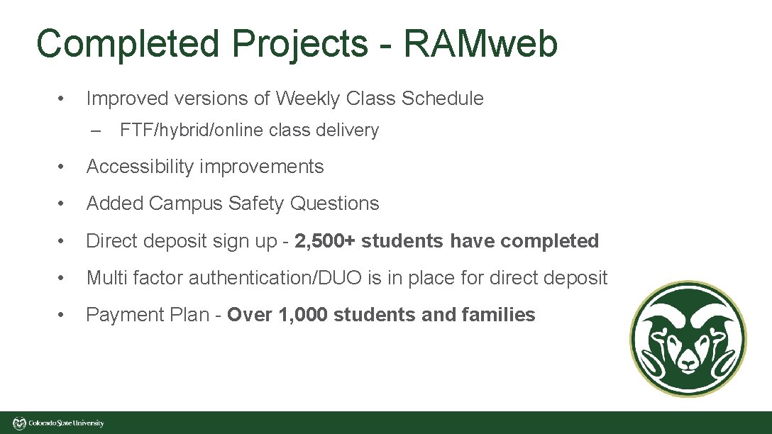 Completed Projects - RAMweb • Improved versions of Weekly Class Schedule – FTF/hybrid/online class