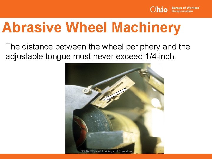 Abrasive Wheel Machinery The distance between the wheel periphery and the adjustable tongue must
