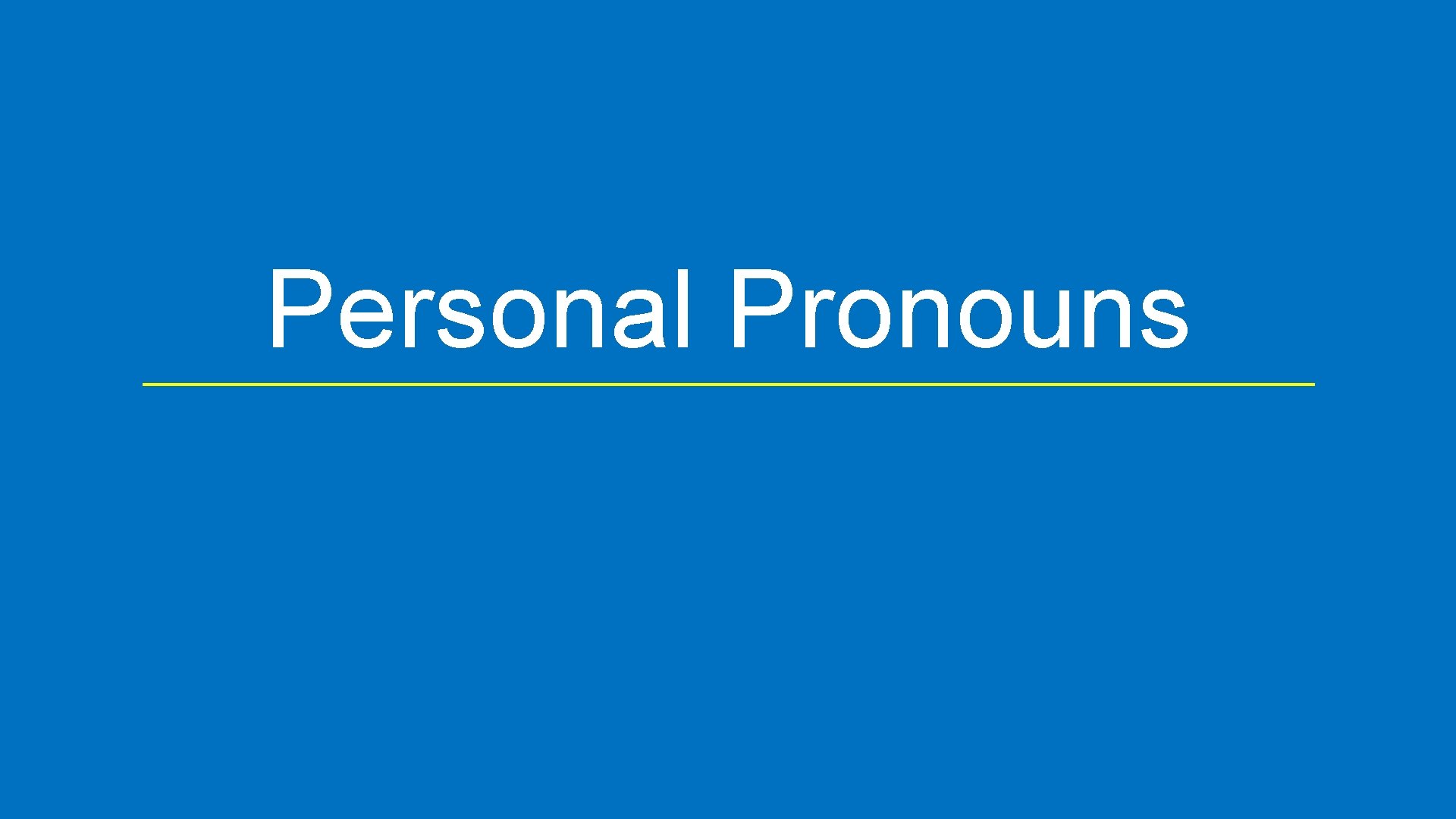 Personal Pronouns 