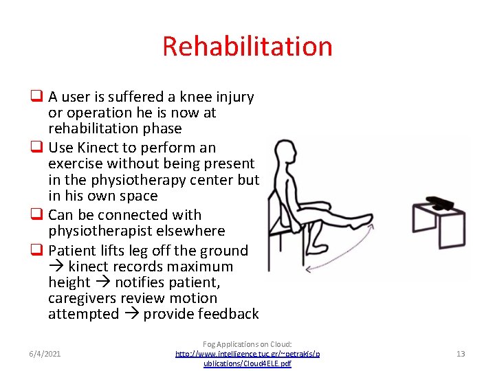 Rehabilitation q A user is suffered a knee injury or operation he is now