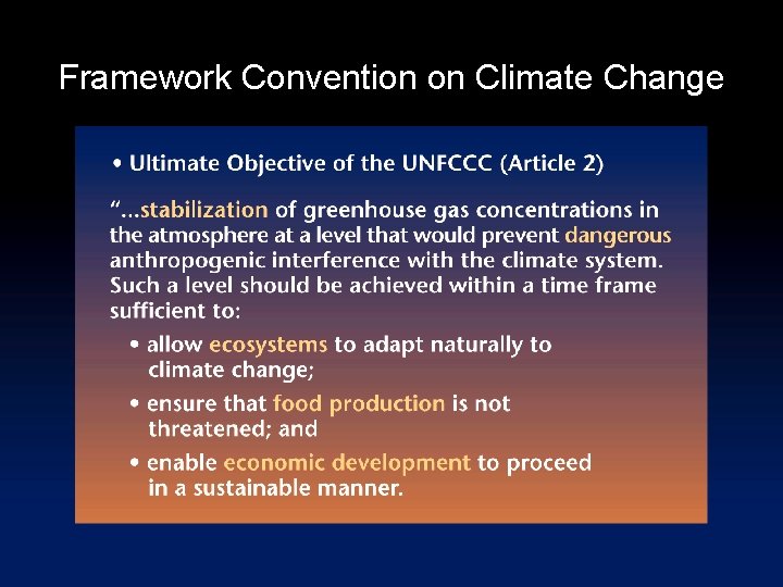 Framework Convention on Climate Change 