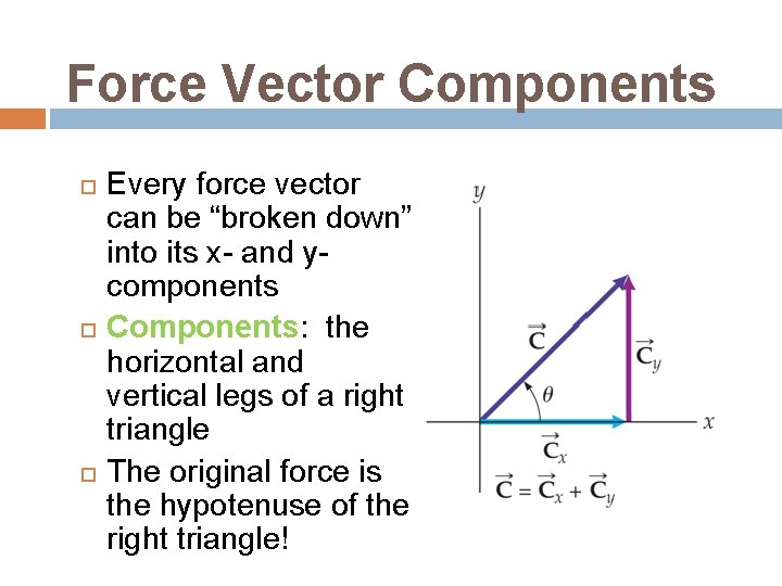 FORCES IN TWO DIMENSIONS Vector Addition Review Force FORCES IN TWO DIMENSIONS Vector Addition Review Force