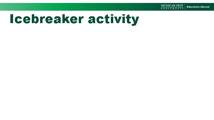 Icebreaker activity 
