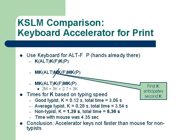 KSLM Comparison: Keyboard Accelerator for Print l Use Keyboard for ALT-F P (hands already