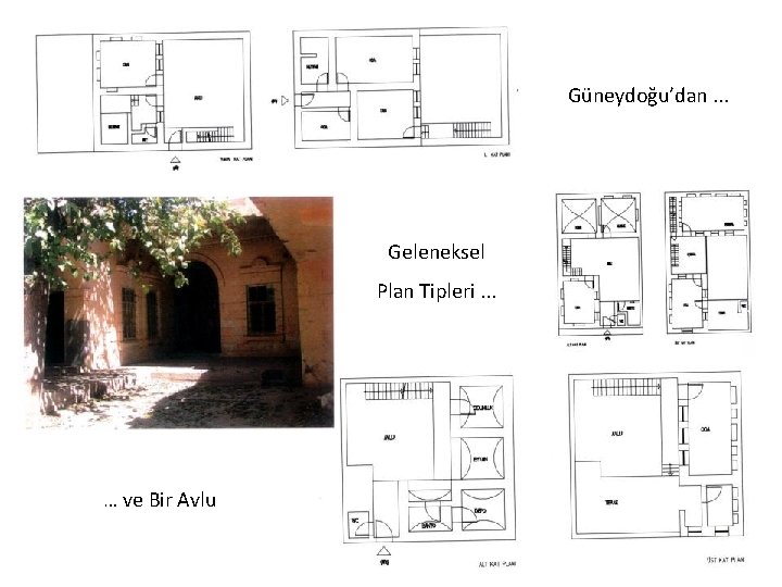 Güneydoğu’dan. . . Geleneksel Plan Tipleri. . . … ve Bir Avlu 