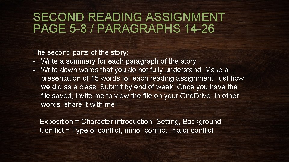 SECOND READING ASSIGNMENT PAGE 5 -8 / PARAGRAPHS 14 -26 The second parts of