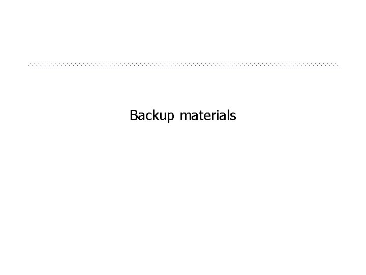 Backup materials 