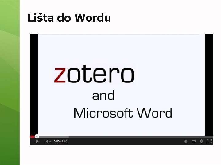 Lišta do Wordu 