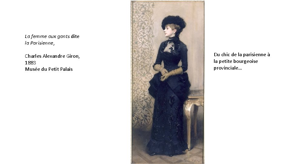 La femme aux gants dite la Parisienne, Charles Alexandre Giron, 1883 Musée du Petit