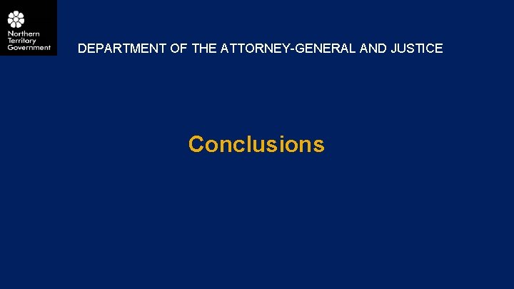 DEPARTMENT OF THE ATTORNEY-GENERAL AND JUSTICE Conclusions 