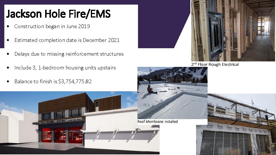 Jackson Hole Fire/EMS Construction began in June 2019 Estimated completion date is December 2021