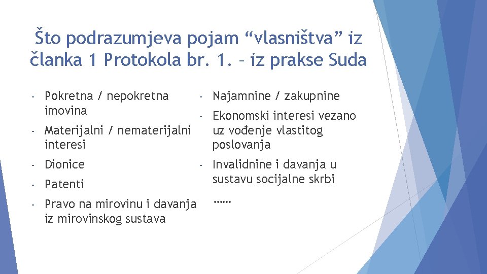 Što podrazumjeva pojam “vlasništva” iz članka 1 Protokola br. 1. – iz prakse Suda