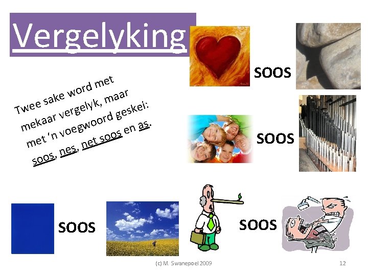 Vergelyking SOOS t e m rd o w ar e a k m a Vergelyking SOOS t e m rd o w ar e a k m a