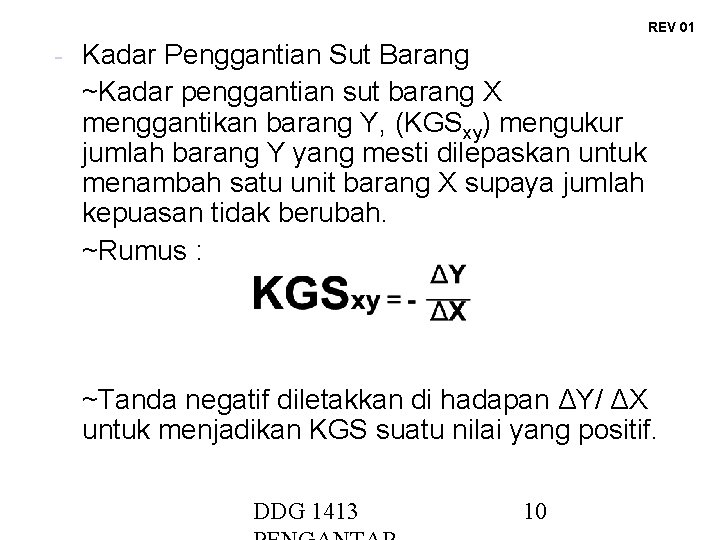 REV 01 - Kadar Penggantian Sut Barang ~Kadar penggantian sut barang X menggantikan barang