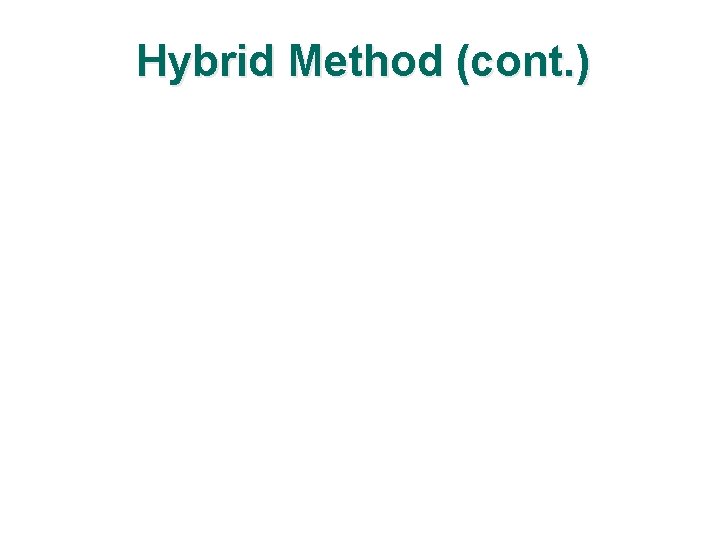 Hybrid Method (cont. ) 