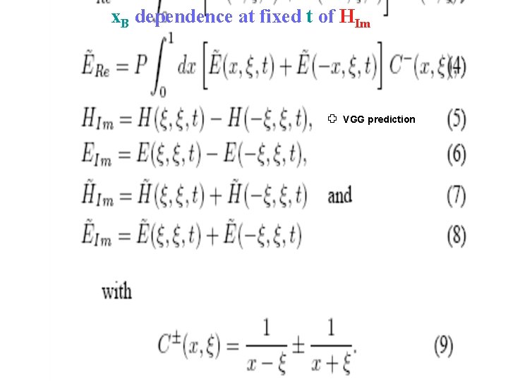 x. B dependence at fixed t of HIm VGG prediction 