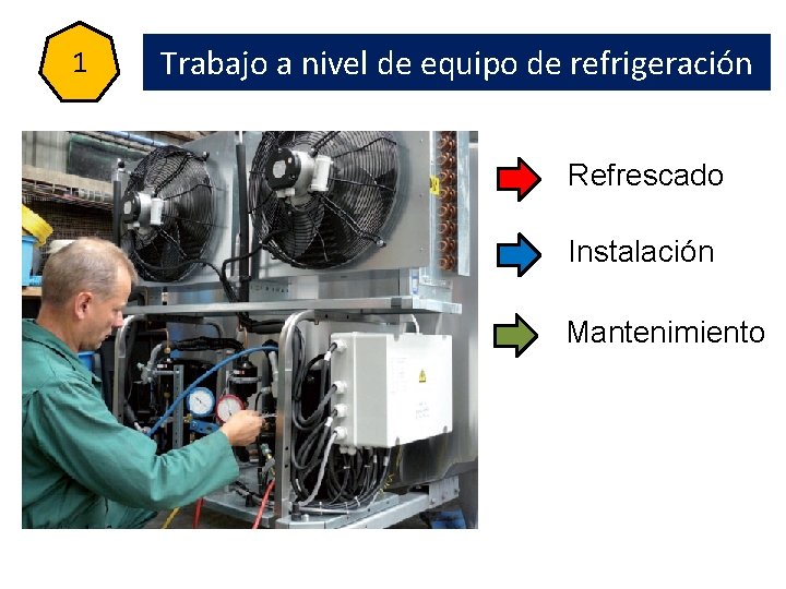 1 Trabajo a nivel de equipo de refrigeración Refrescado Instalación Mantenimiento 