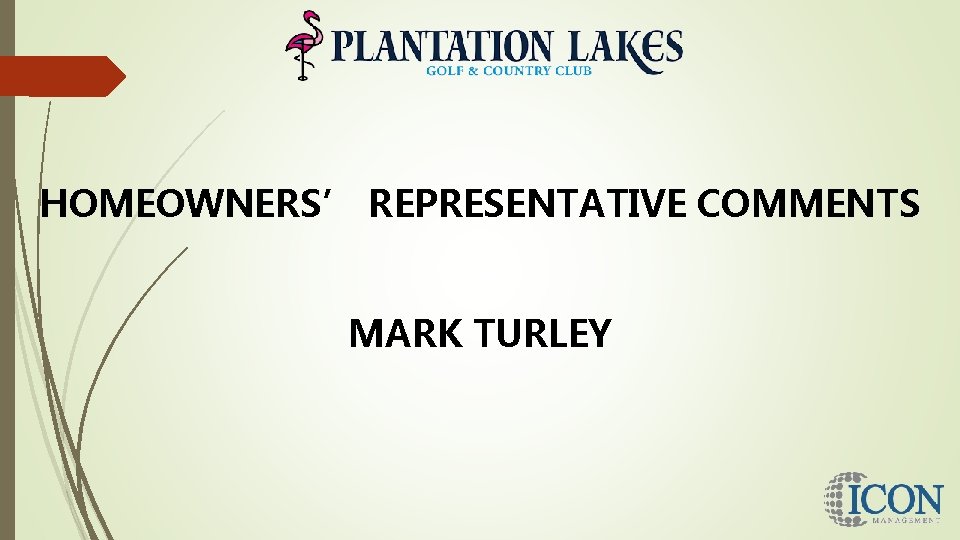 HOMEOWNERS’ REPRESENTATIVE COMMENTS MARK TURLEY 