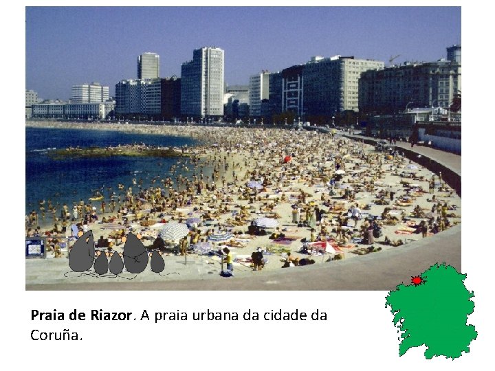 Praia de Riazor. A praia urbana da cidade da Coruña. 