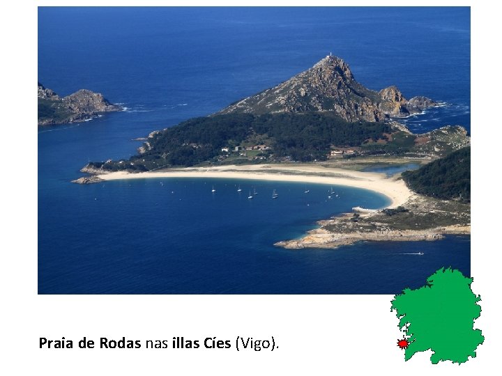 Praia de Rodas nas illas Cíes (Vigo). 