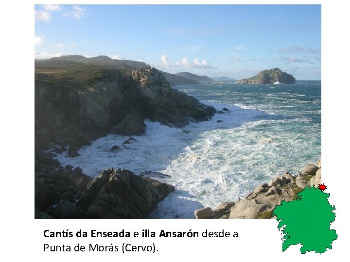 Cantís da Enseada e illa Ansarón desde a Punta de Morás (Cervo). 