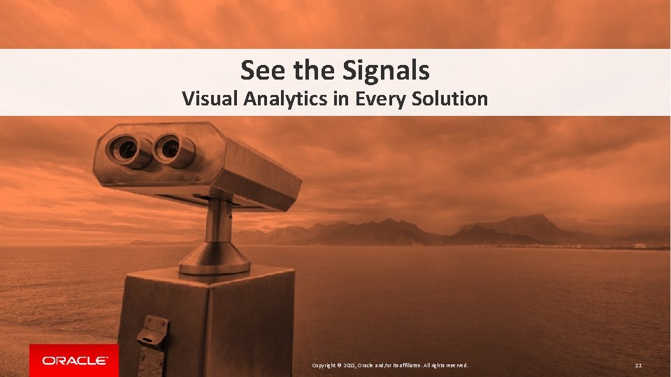 See the Signals Visual Analytics in Every Solution Copyright © 2015, Oracle and/or its