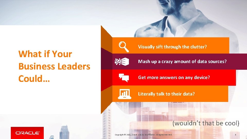 What if Your Business Leaders Could… Visually sift through the clutter? Mash up a