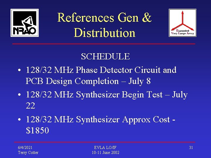 References Gen & Distribution SCHEDULE • 128/32 MHz Phase Detector Circuit and PCB Design