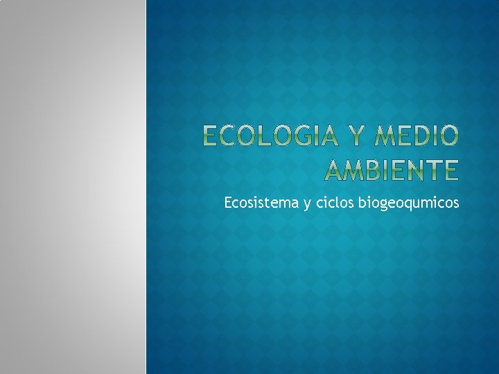 Ecosistema y ciclos biogeoqumicos 