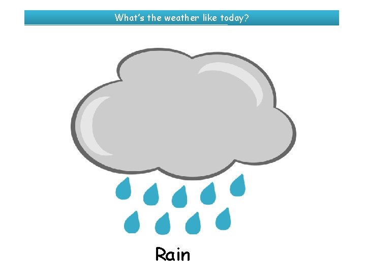 What’s the weather like today? Rain 