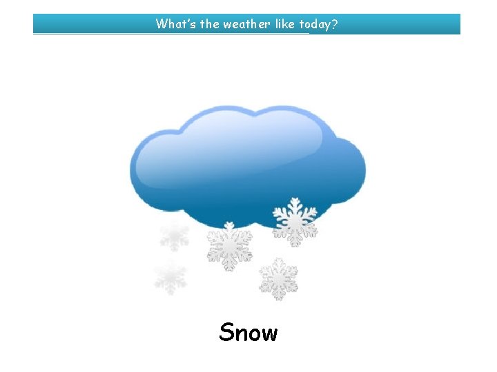 What’s the weather like today? Snow 