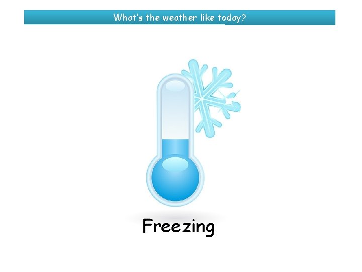 What’s the weather like today? Freezing 