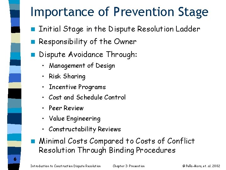 Importance of Prevention Stage n Initial Stage in the Dispute Resolution Ladder n Responsibility