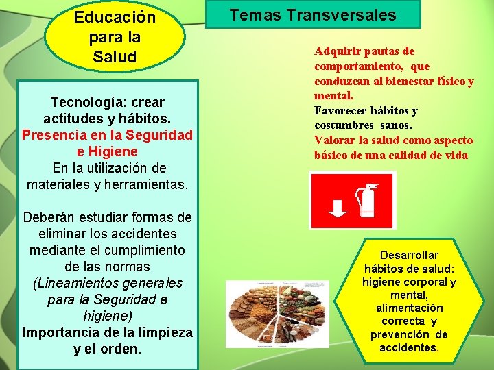 Educación para la Salud Tecnología: crear actitudes y hábitos. Presencia en la Seguridad e