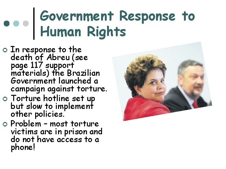 Government Response to Human Rights ¢ ¢ ¢ In response to the death of