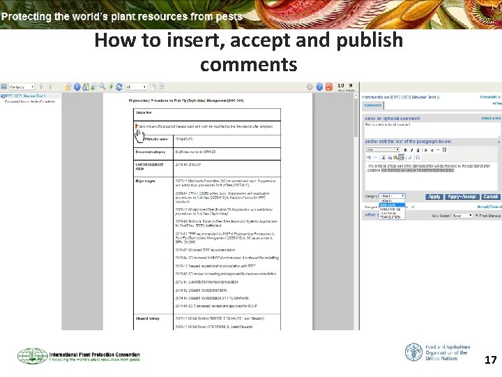 How to insert, accept and publish comments 17 