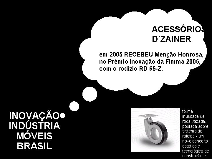 ACESSÓRIOS D´ZAINER em 2005 RECEBEU Menção Honrosa, no Prêmio Inovação da Fimma 2005, com