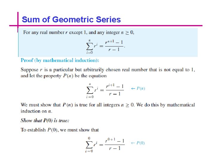 Sum of Geometric Series 