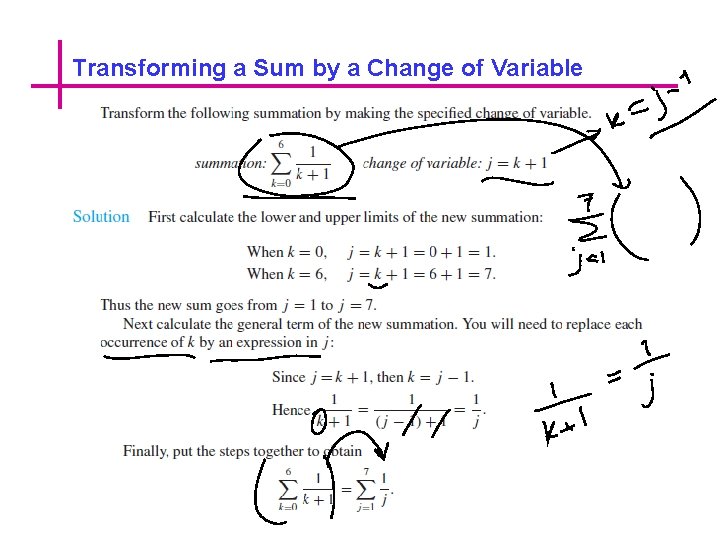 Transforming a Sum by a Change of Variable 