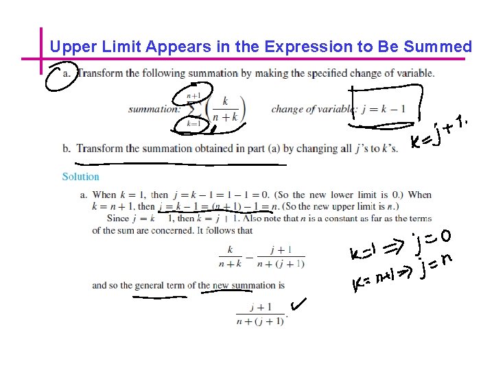 Upper Limit Appears in the Expression to Be Summed 