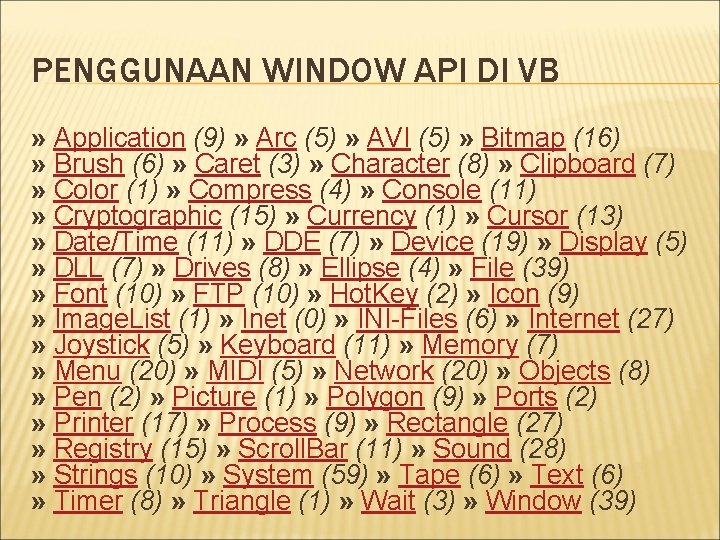 PENGGUNAAN WINDOW API DI VB » Application (9) » Arc (5) » AVI (5)