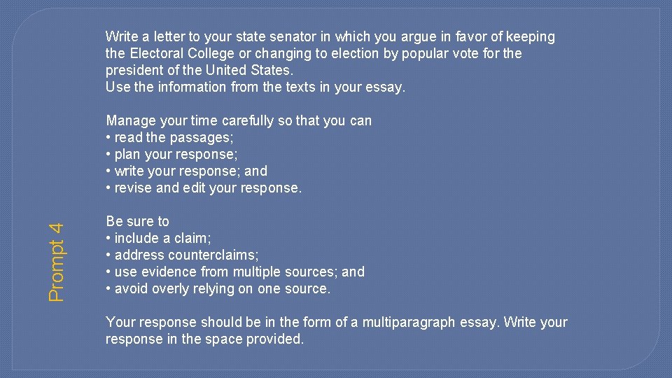 Write a letter to your state senator in which you argue in favor of