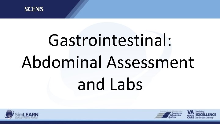 SCENS Gastrointestinal: Abdominal Assessment and Labs 