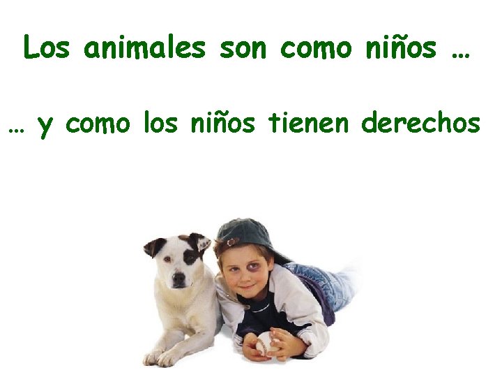 Los animales son como niños … … y como los niños tienen derechos 