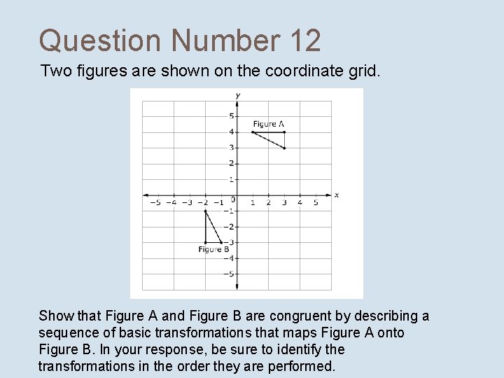 Question Number 12 Two figures are shown on the coordinate grid. Show that Figure