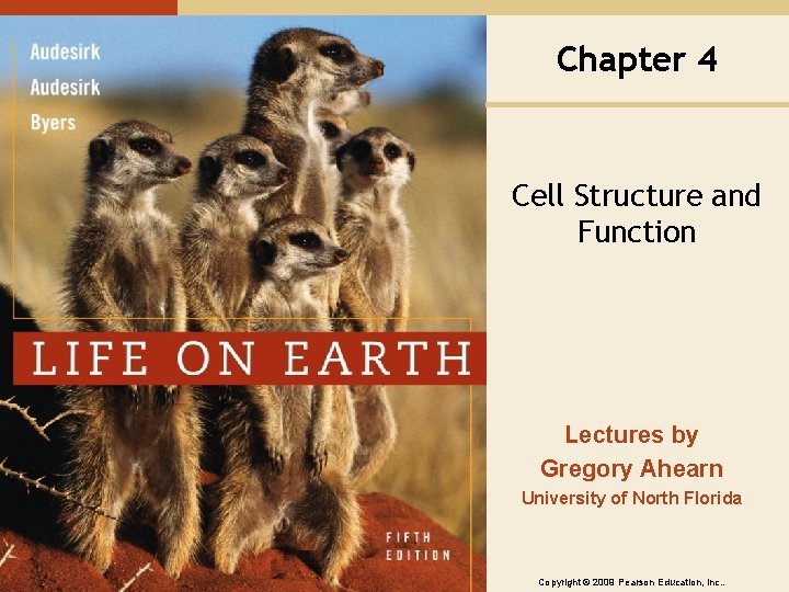 Chapter 4 Cell Structure and Function Lectures by Gregory Ahearn University of North Florida