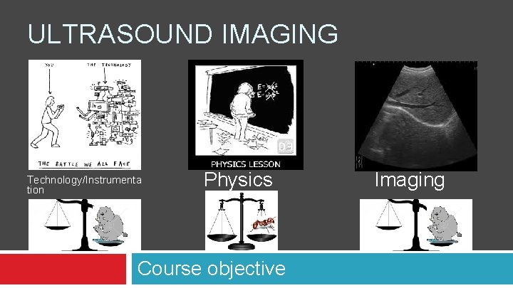 ULTRASOUND IMAGING Technology/Instrumenta tion Physics Course objective Imaging 