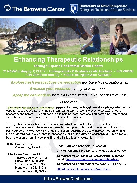 Enhancing Therapeutic Relationships through Equine Facilitated Mental