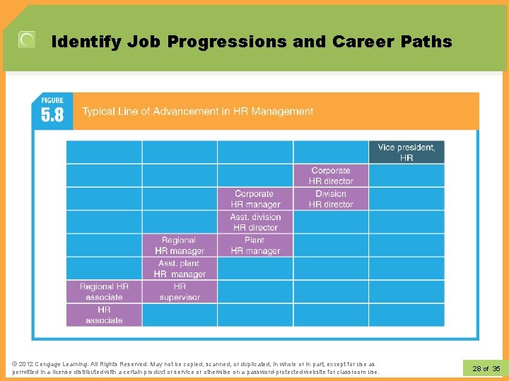 Identify Job Progressions and Career Paths © 2012 Learning. All Rights Reserved. May not